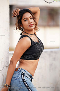 Ankita Bharadwaj in Black Crop Top and Jeans