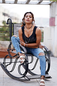 Ankita Bharadwaj in Black Crop Top and Jeans