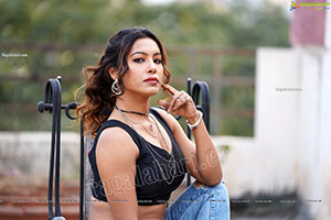 Ankita Bharadwaj in Black Crop Top and Jeans