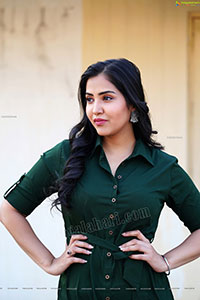 Palak Gangele in Bottle Green Color Dress