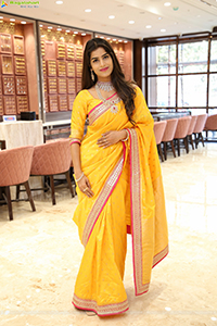 Srilekha in Yellow Designer Saree