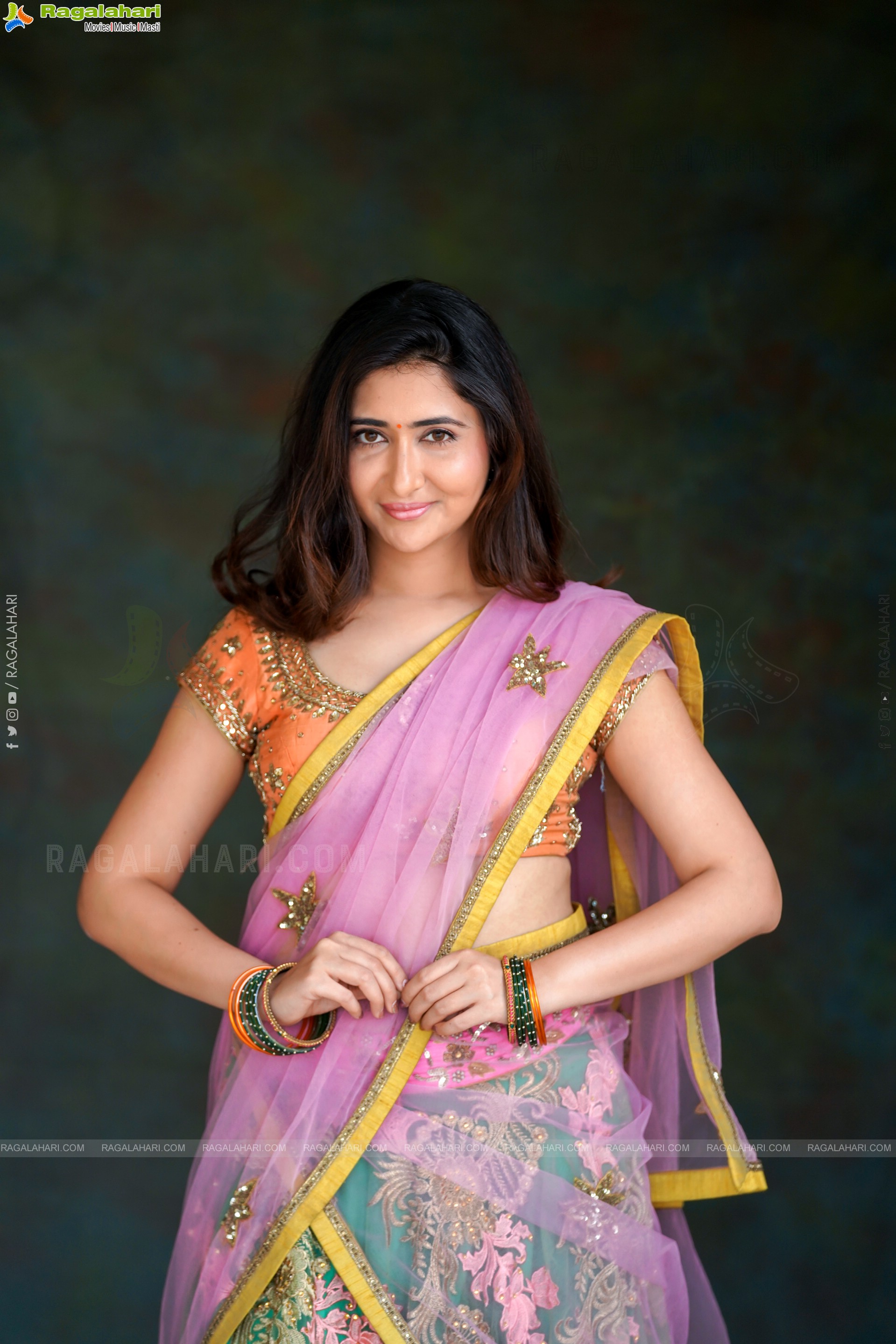 Harshada Patel in Green And Pink Lehenga Choli, Exclusive Photoshoot