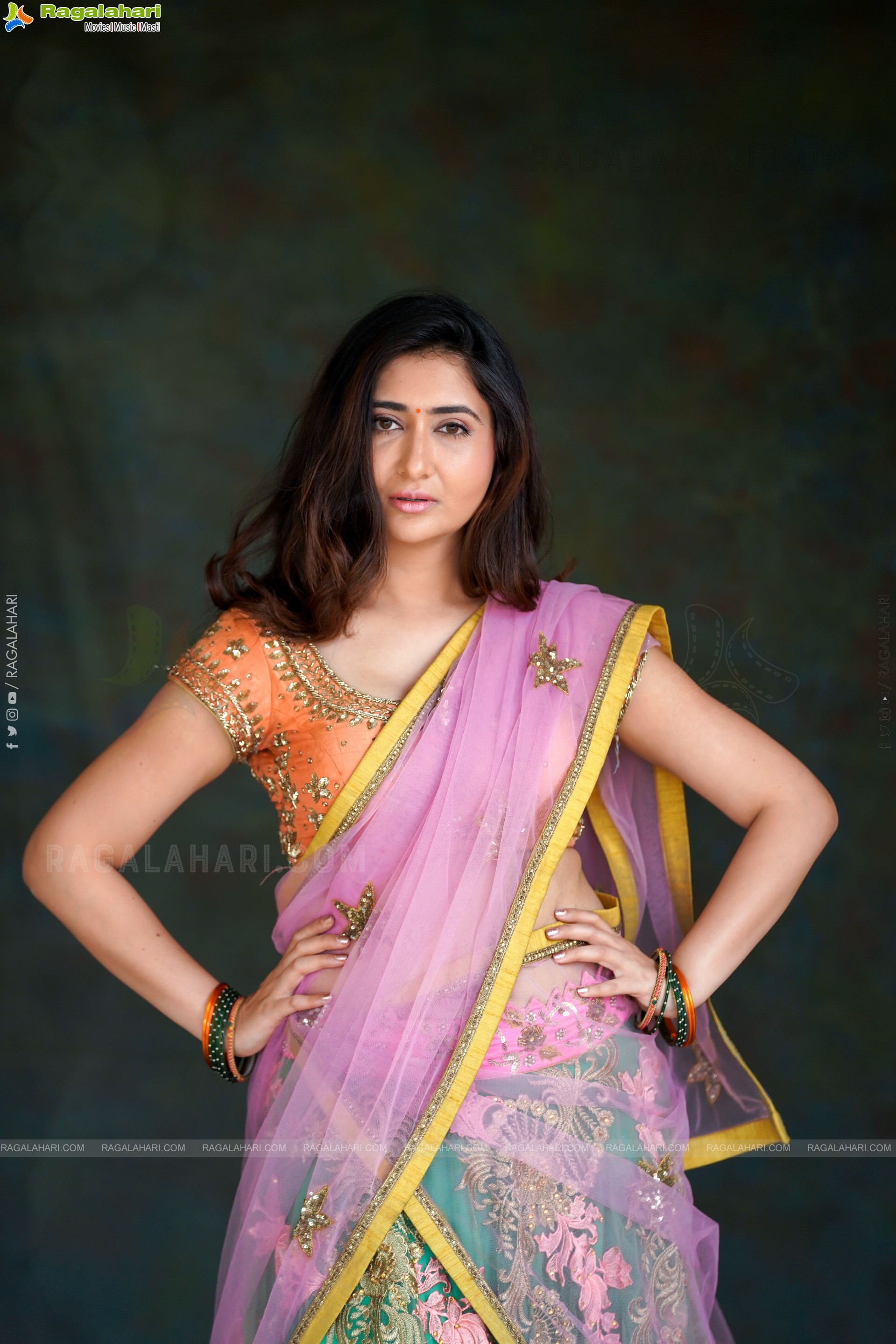 Harshada Patel in Green And Pink Lehenga Choli, Exclusive Photoshoot