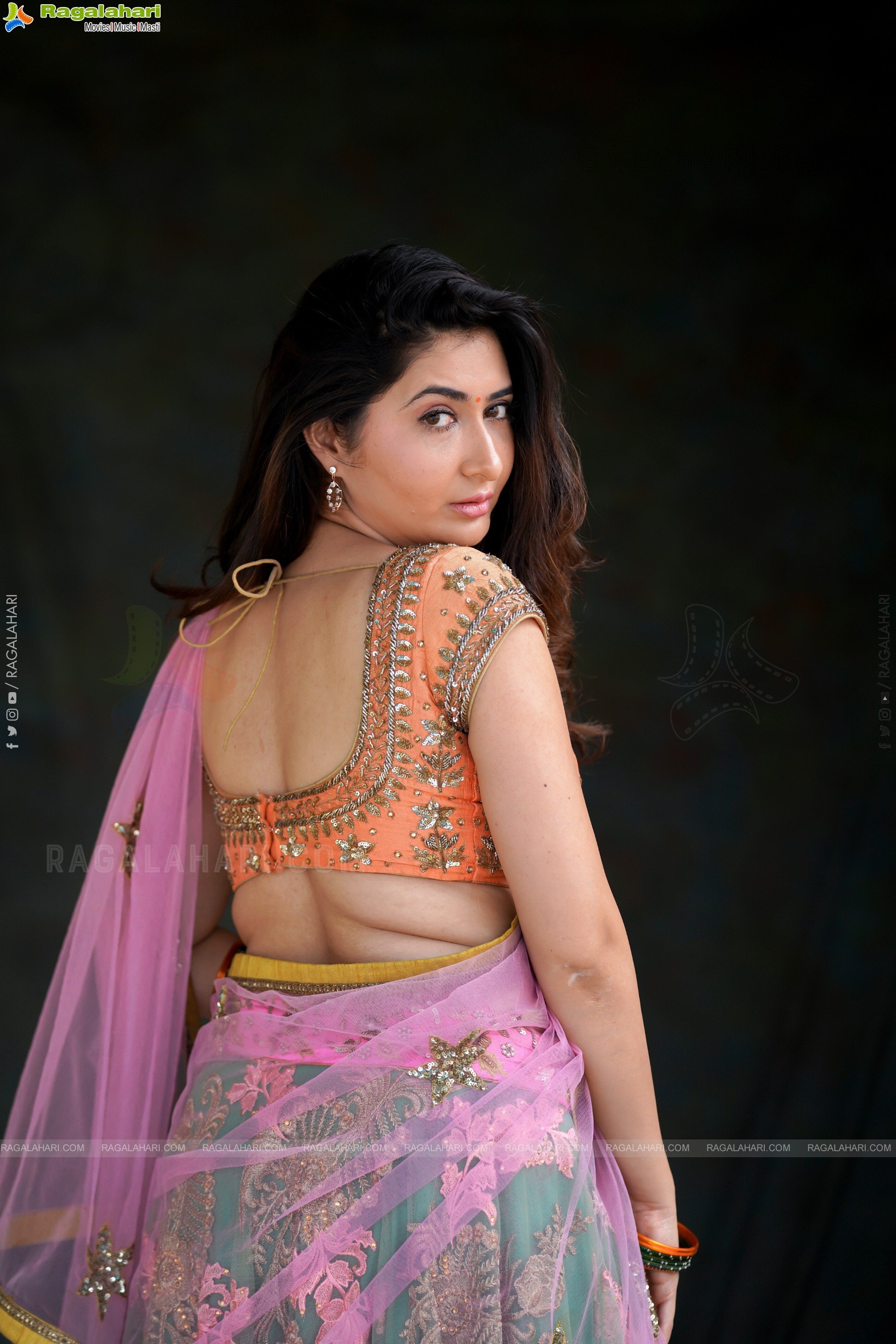 Harshada Patel in Green And Pink Lehenga Choli, Exclusive Photoshoot