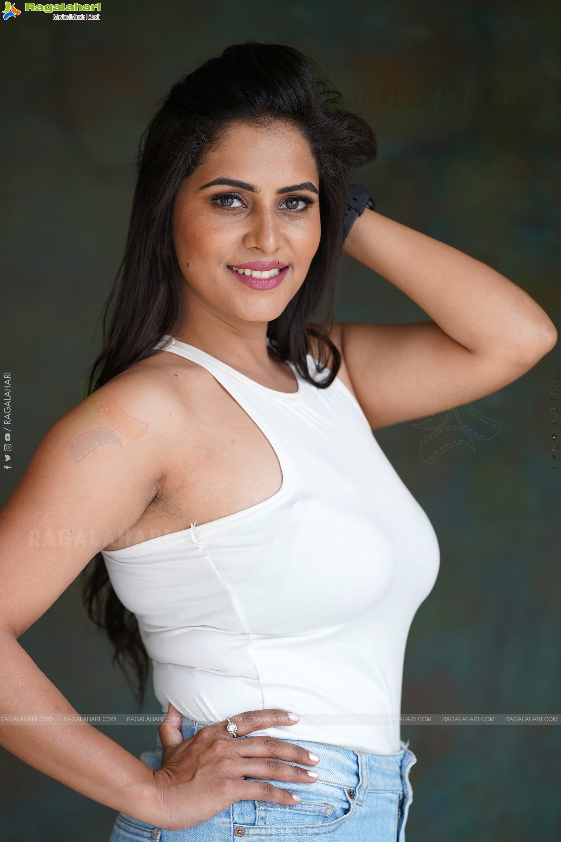 Jyothi Yadav in White Top and Denim Shorts, Exclusive Photoshoot