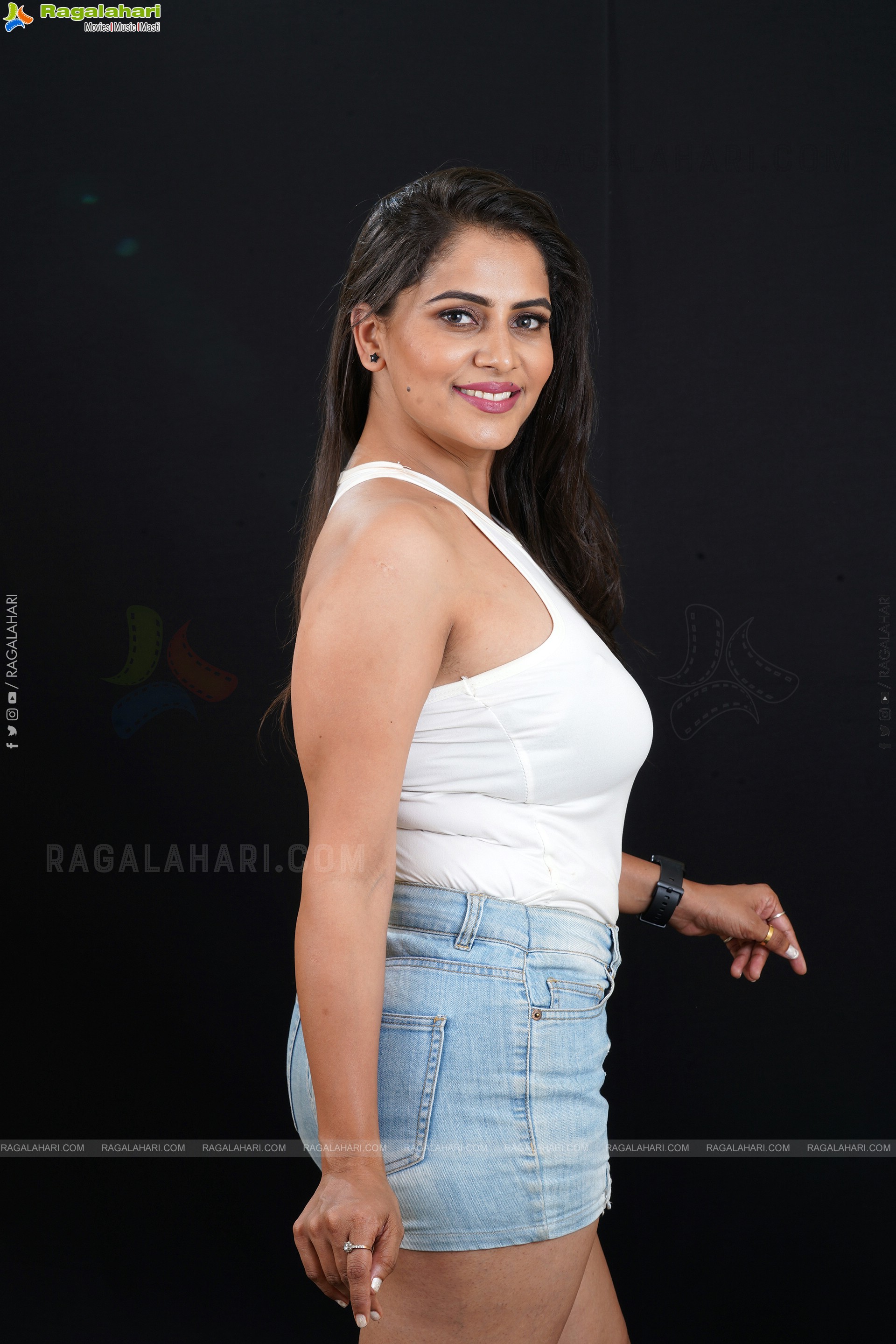 Jyothi Yadav in White Top and Denim Shorts, Exclusive Photoshoot