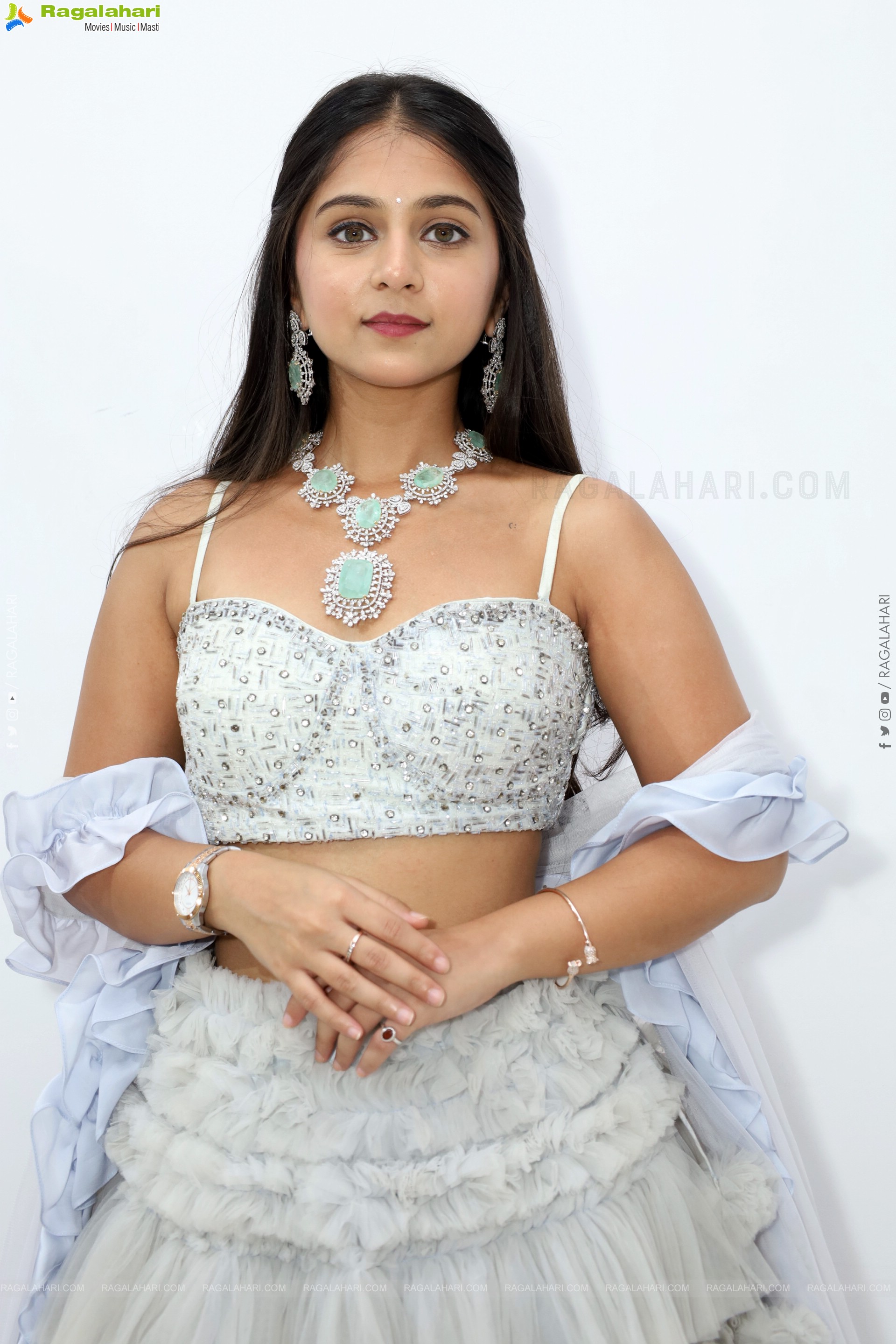 Jabili stills in White Lehenga Choli, HD Gallery