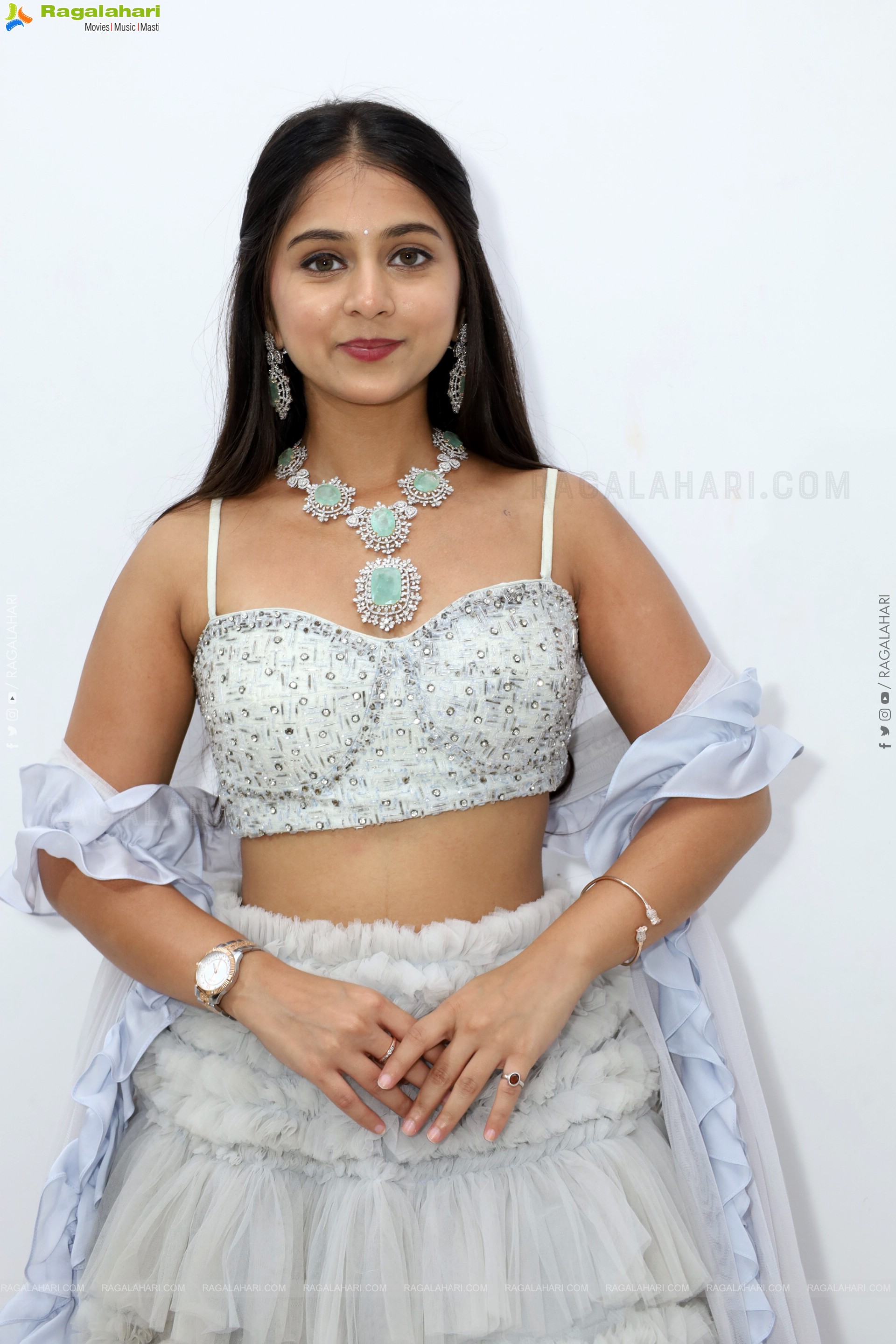 Jabili stills in White Lehenga Choli, HD Gallery