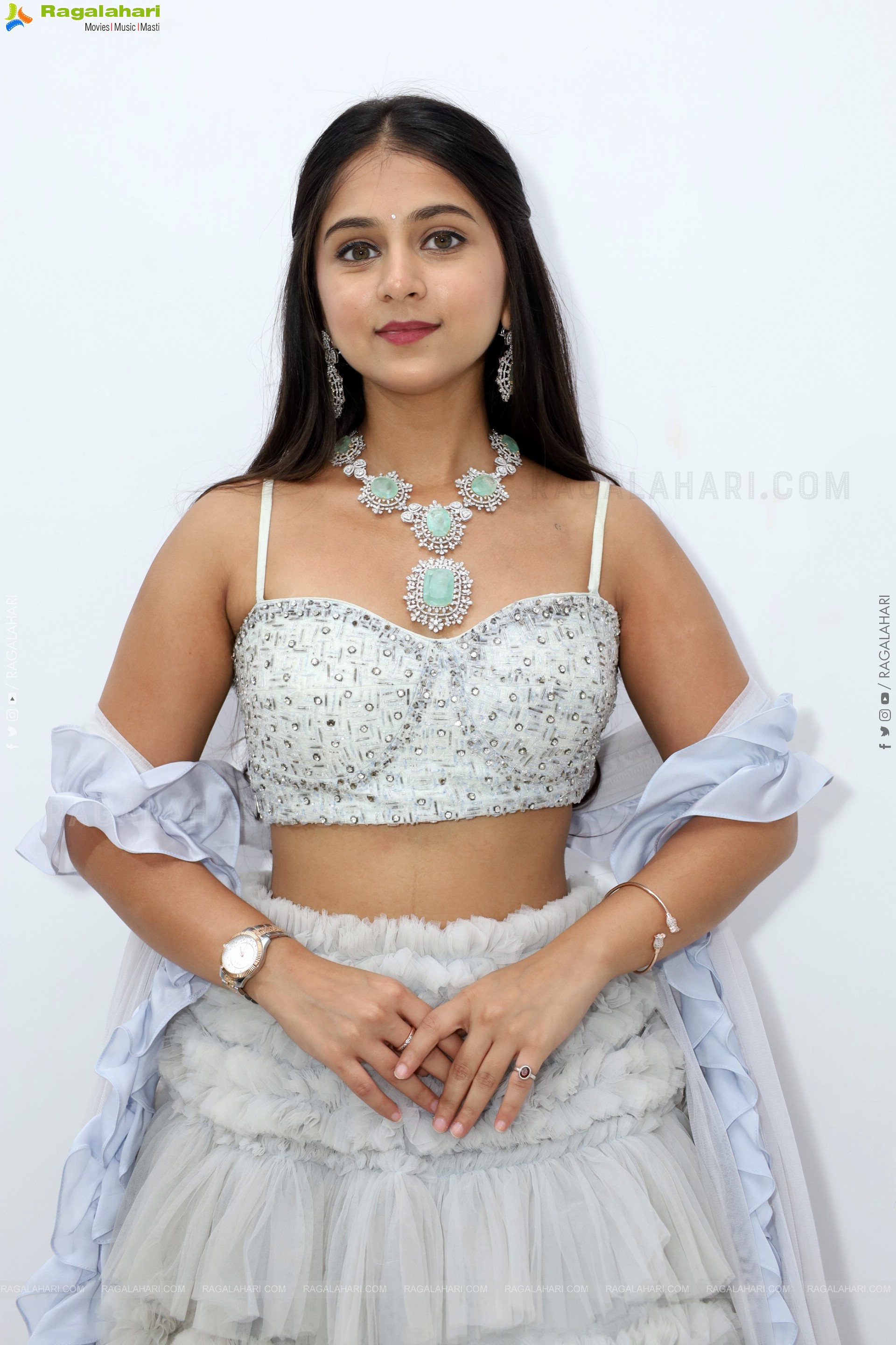 Jabili stills in White Lehenga Choli, HD Gallery