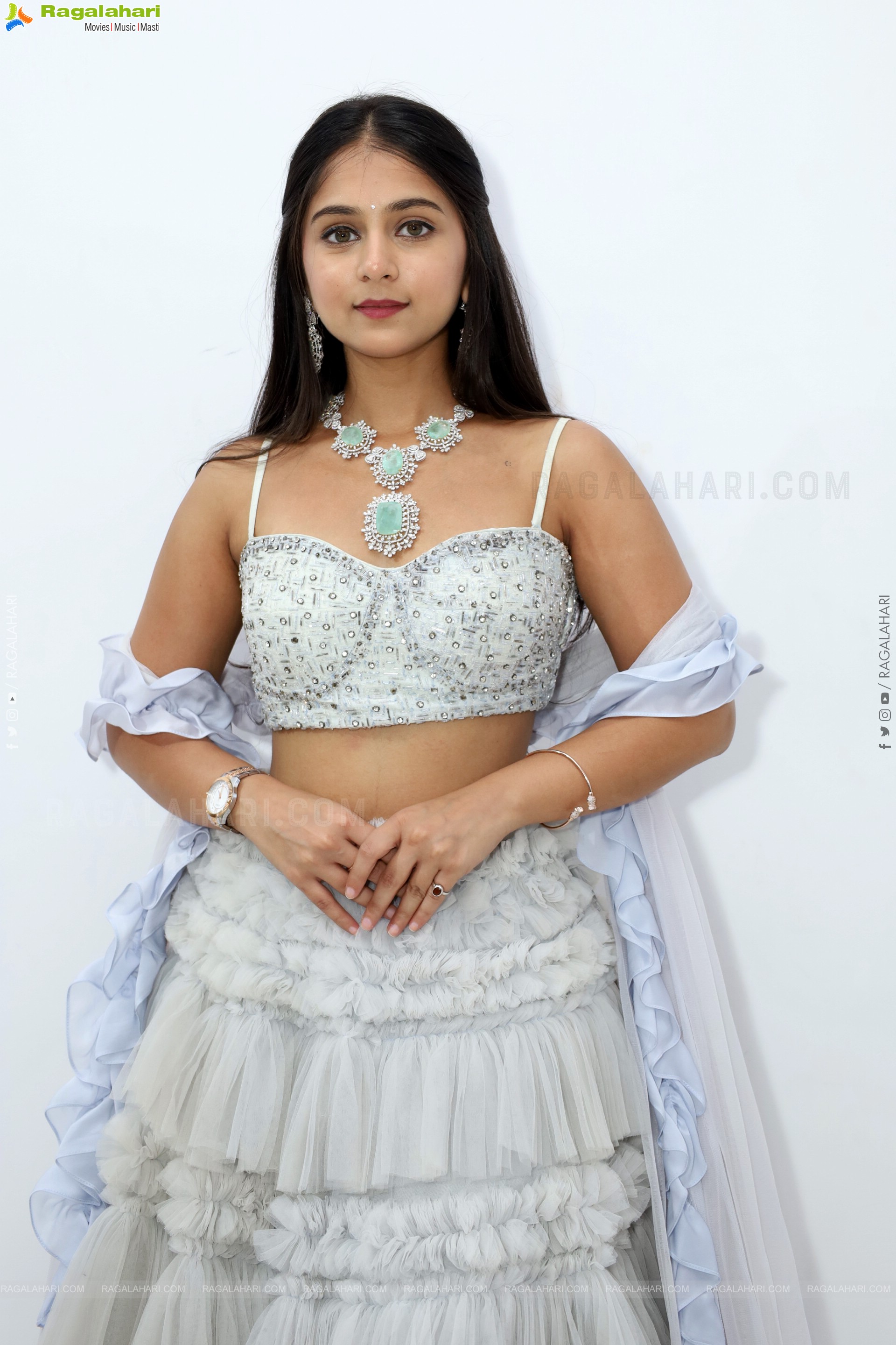 Jabili stills in White Lehenga Choli, HD Gallery