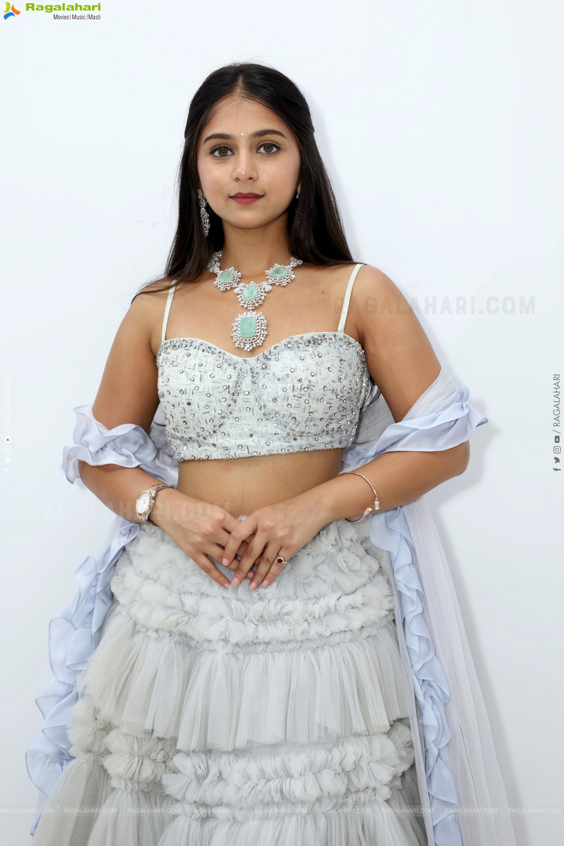 Jabili stills in White Lehenga Choli, HD Gallery