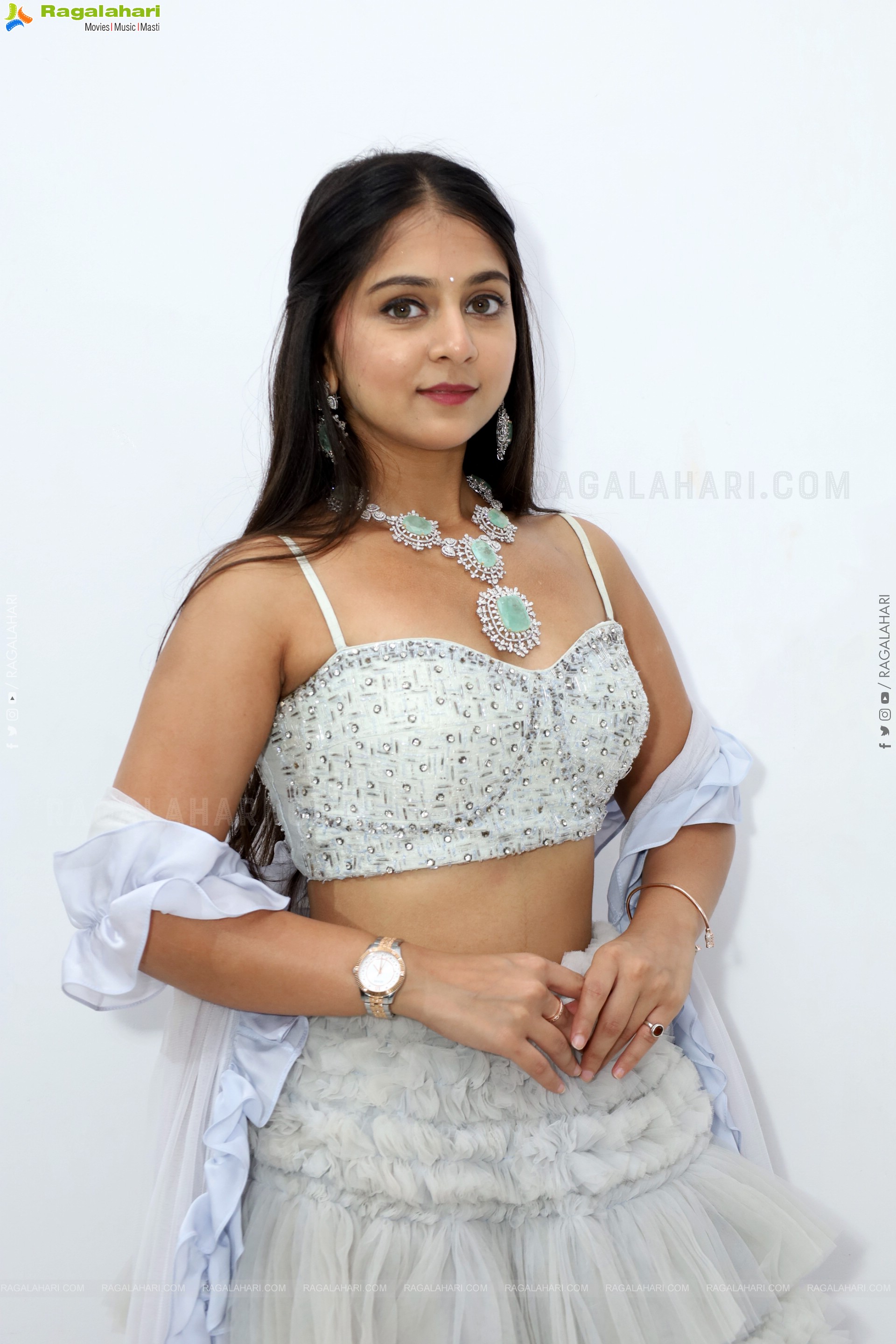 Jabili stills in White Lehenga Choli, HD Gallery