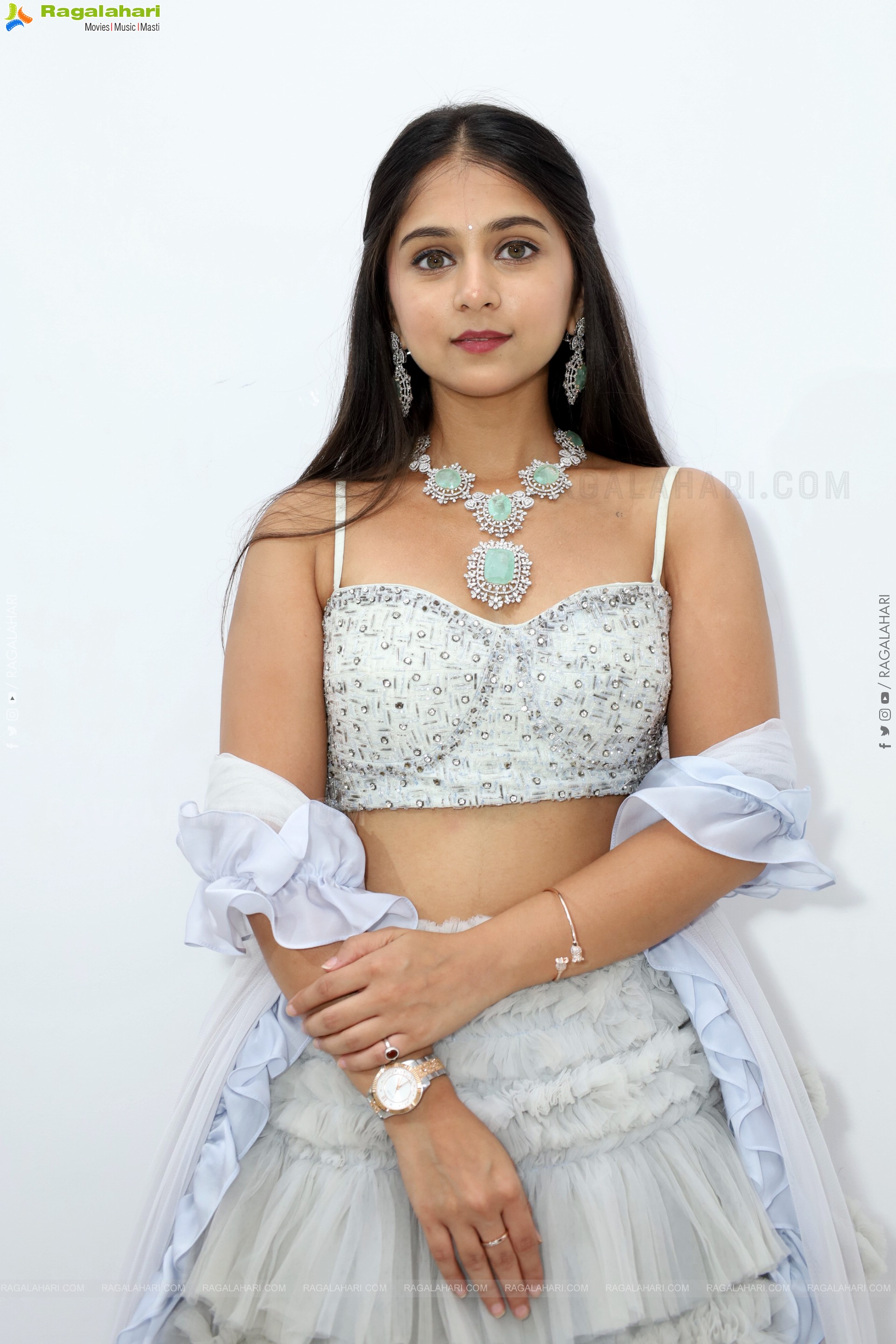 Jabili stills in White Lehenga Choli, HD Gallery