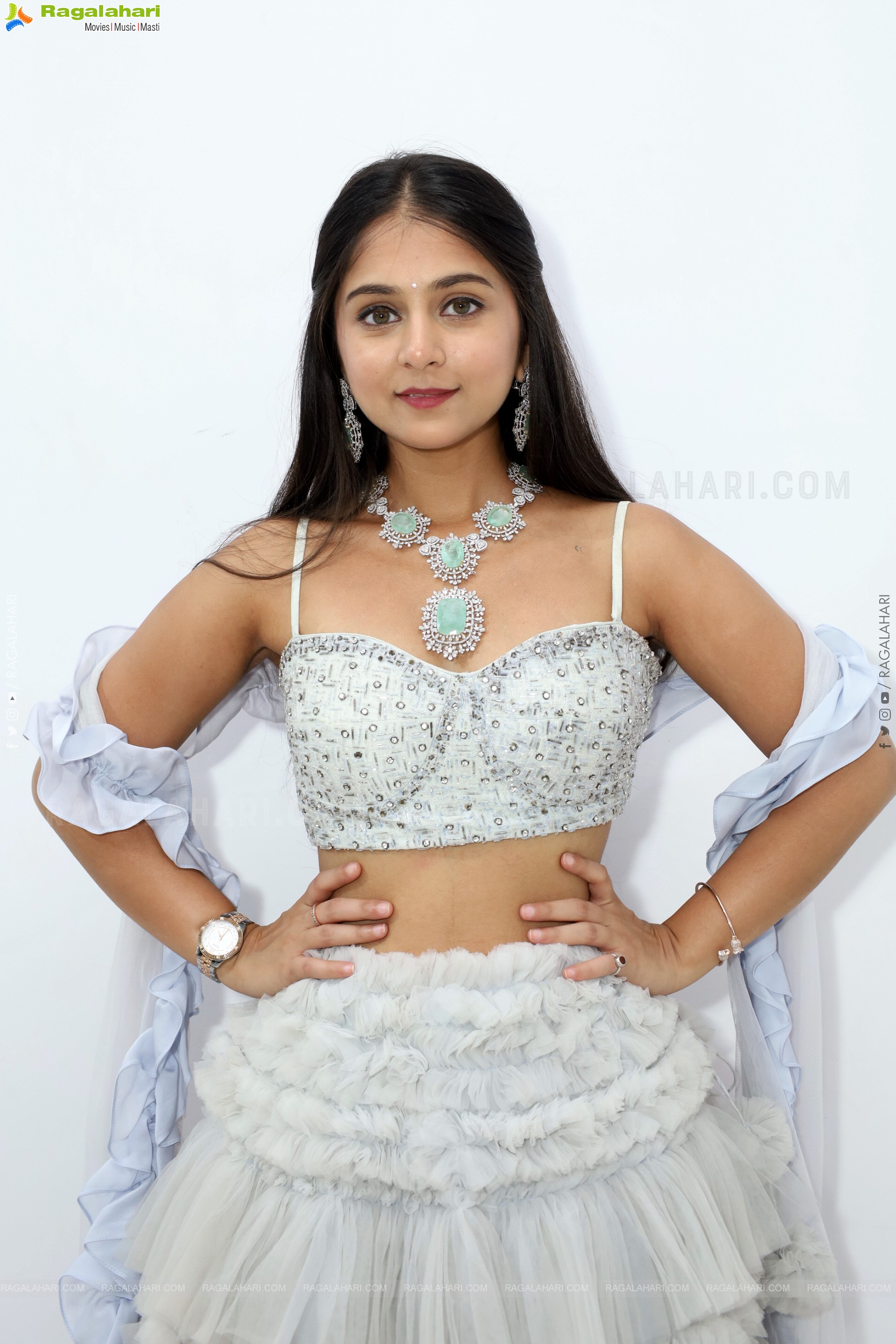 Jabili stills in White Lehenga Choli, HD Gallery