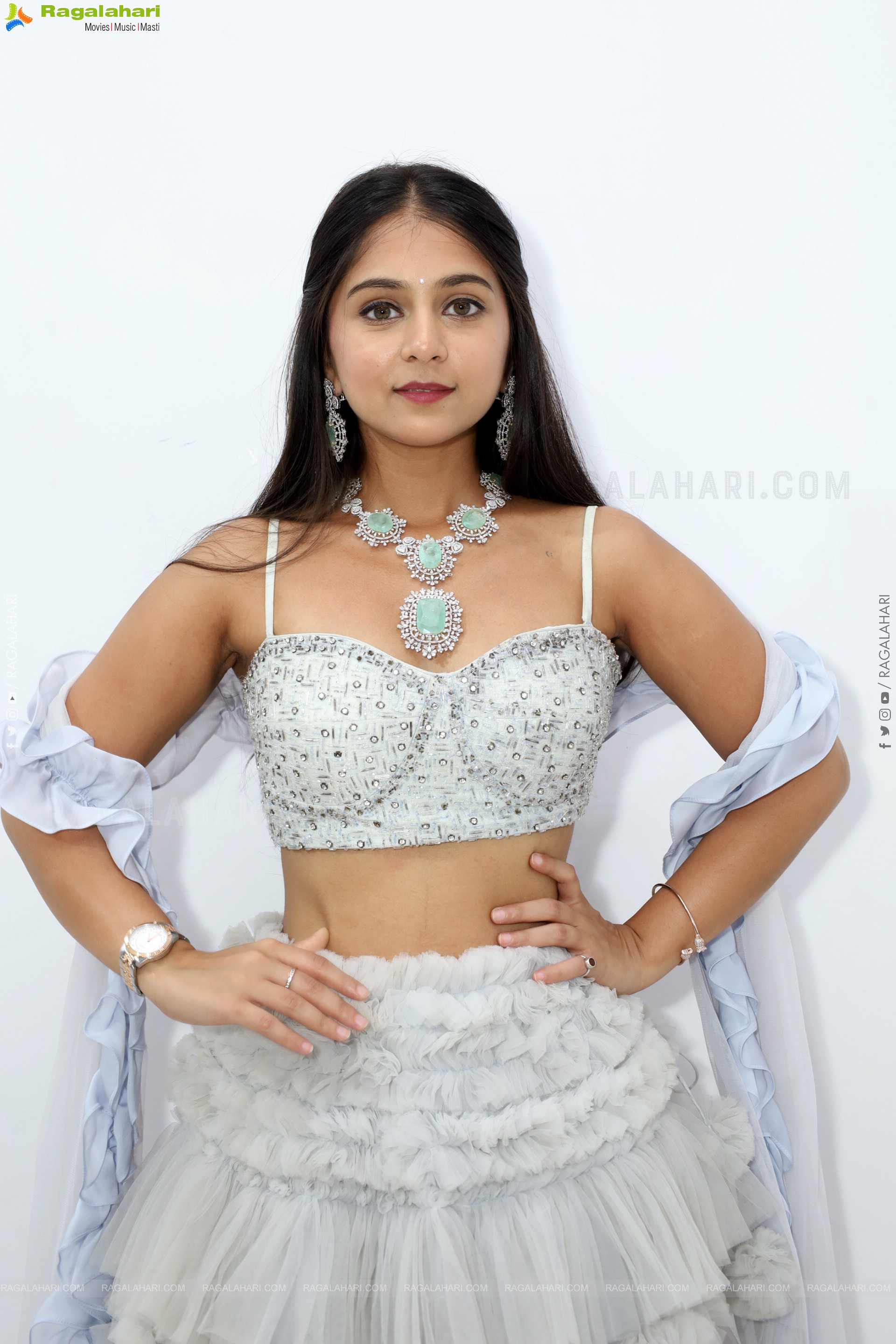 Jabili stills in White Lehenga Choli, HD Gallery