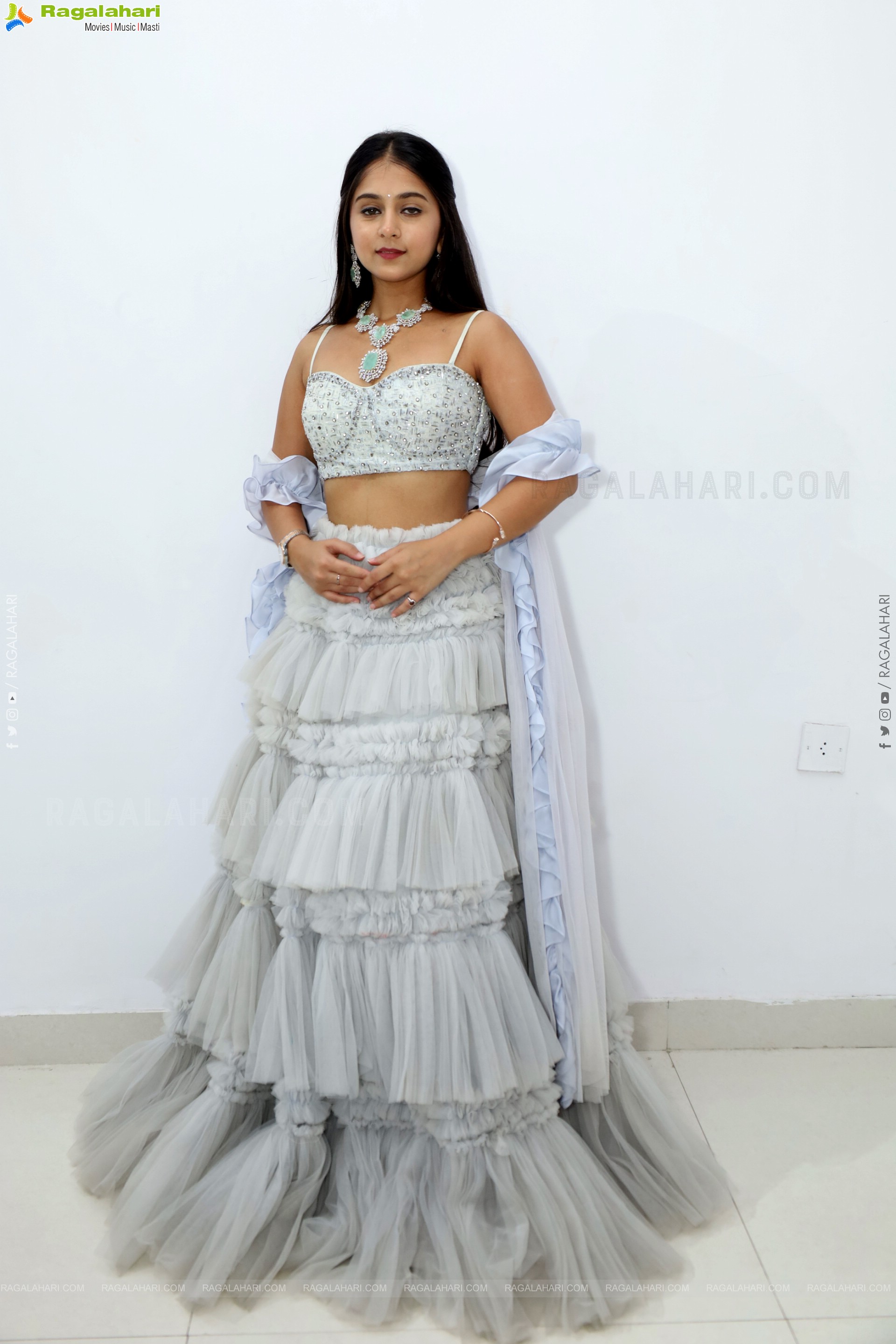 Jabili stills in White Lehenga Choli, HD Gallery