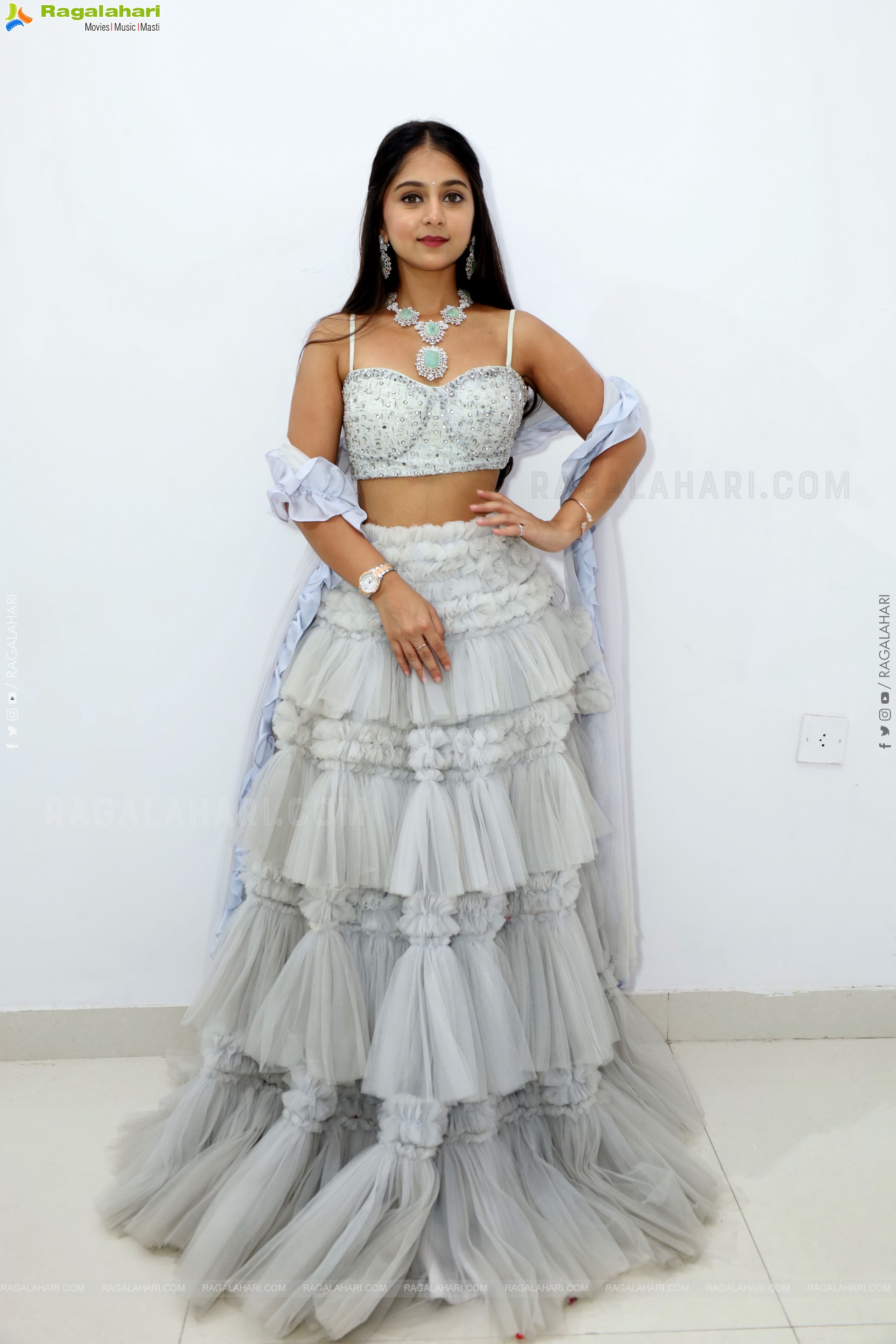 Jabili stills in White Lehenga Choli, HD Gallery