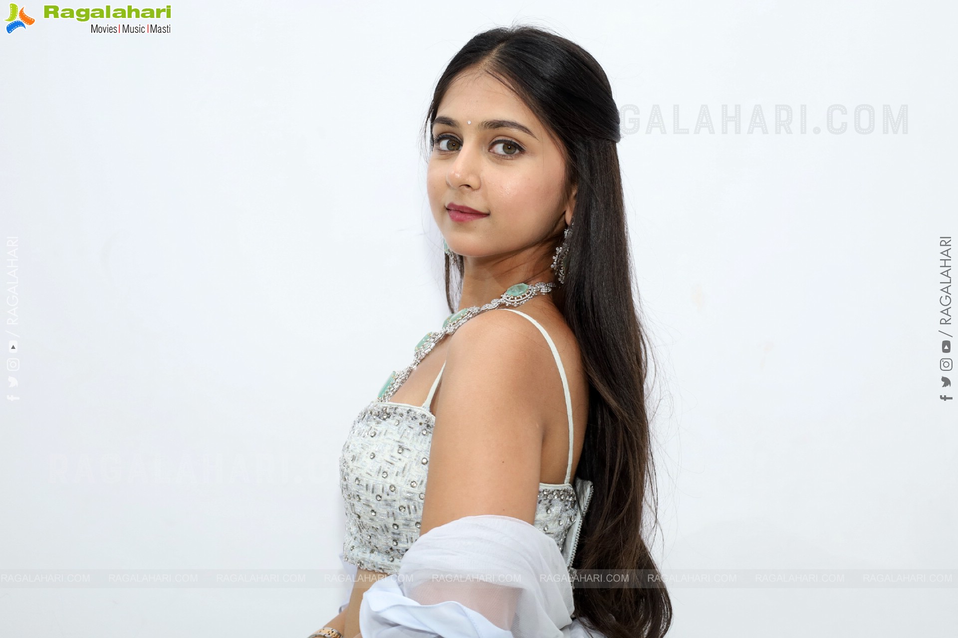 Jabili stills in White Lehenga Choli, HD Gallery