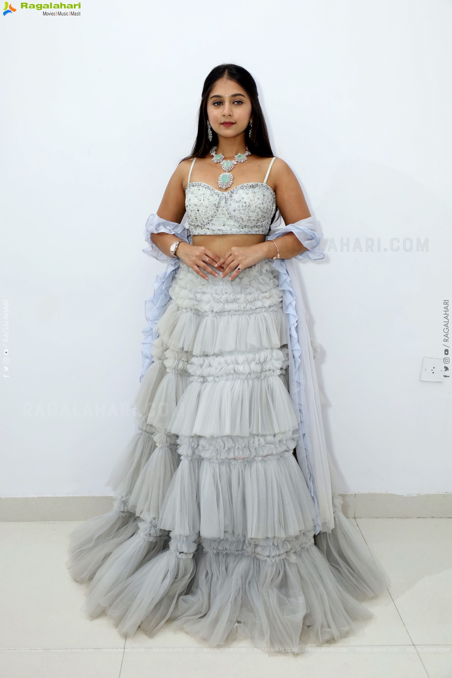 Jabili stills in White Lehenga Choli, HD Gallery