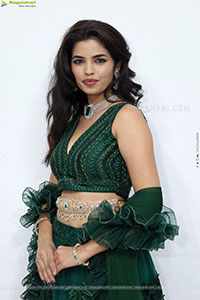 Urmila Chauhan stills in Green Designer Lehenga Choli