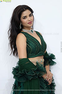 Urmila Chauhan stills in Green Designer Lehenga Choli