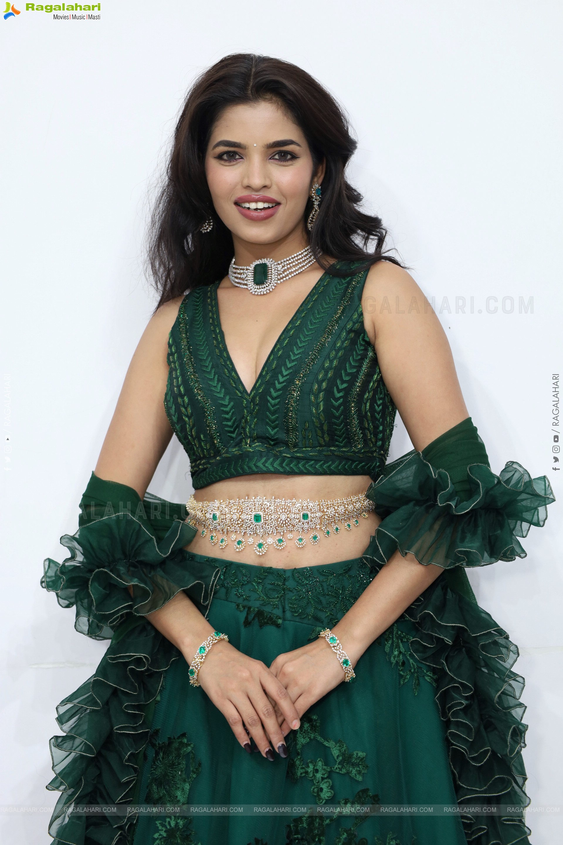 Urmila Chauhan stills in Green Designer Lehenga Choli, HD Gallery