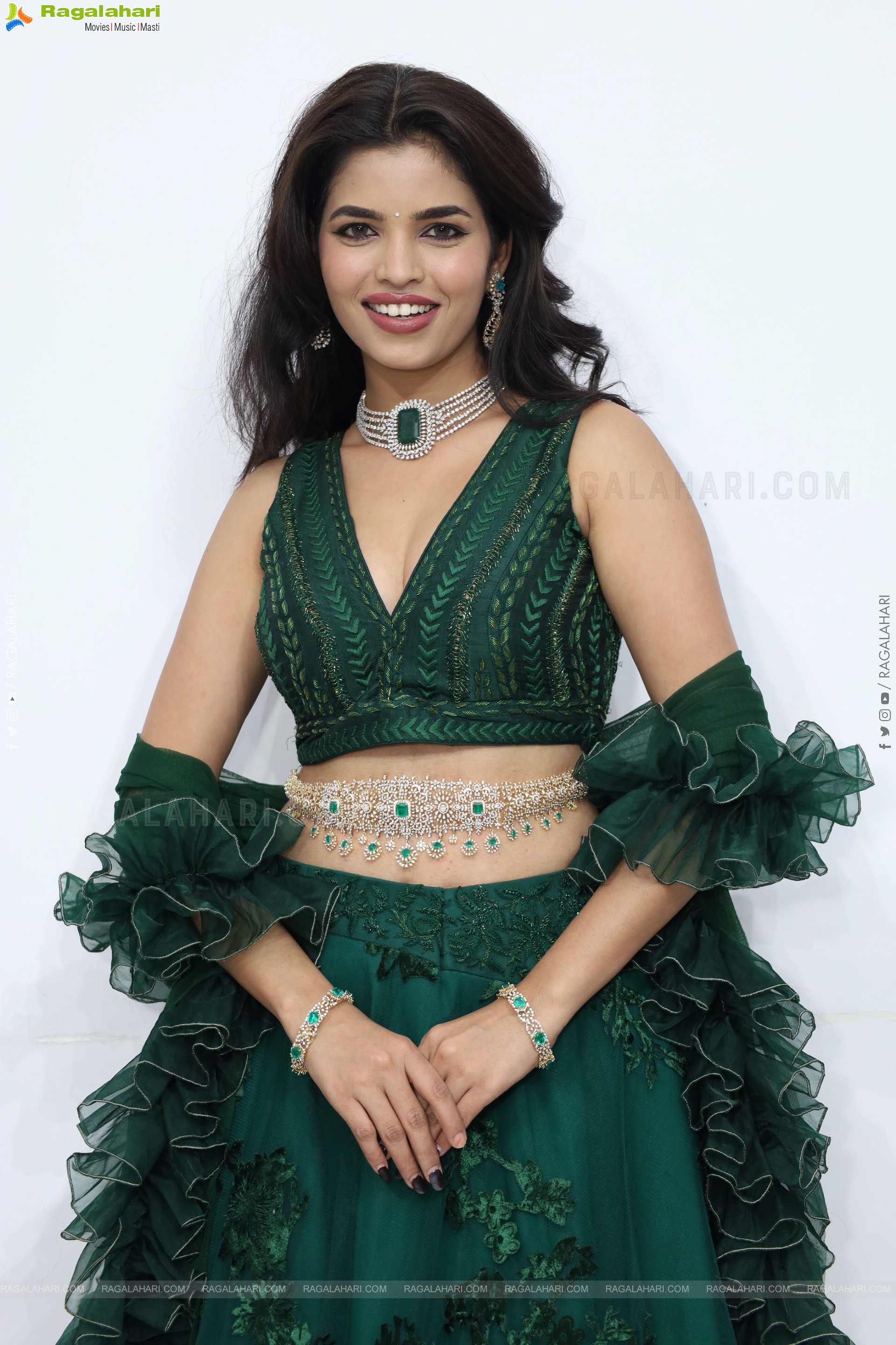 Urmila Chauhan stills in Green Designer Lehenga Choli, HD Gallery