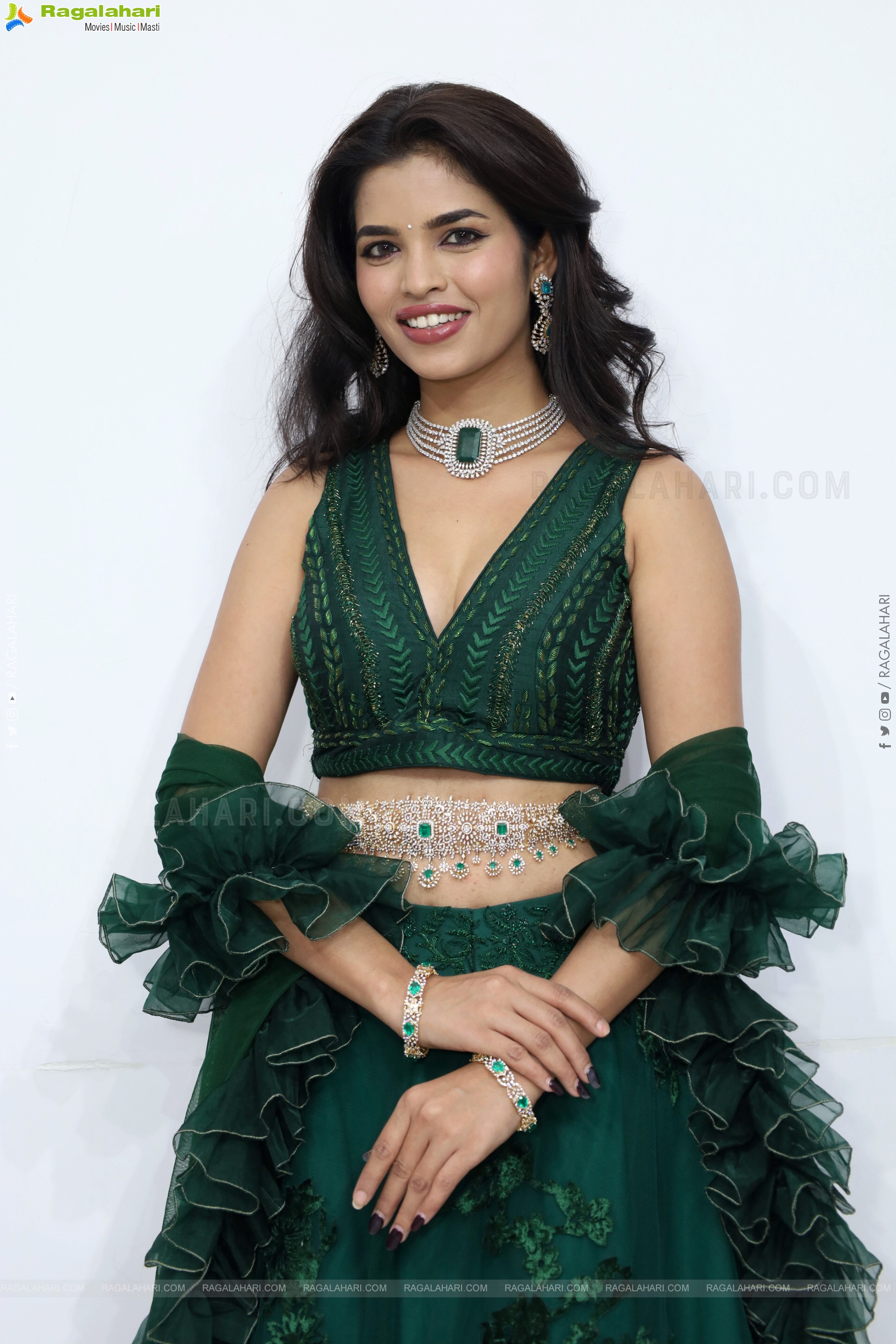 Urmila Chauhan stills in Green Designer Lehenga Choli, HD Gallery