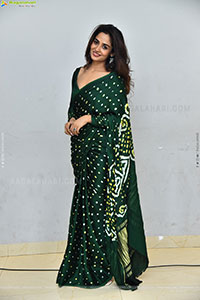 Teju Ashwini Beautiful Stills in Green Saree, HD Gallery