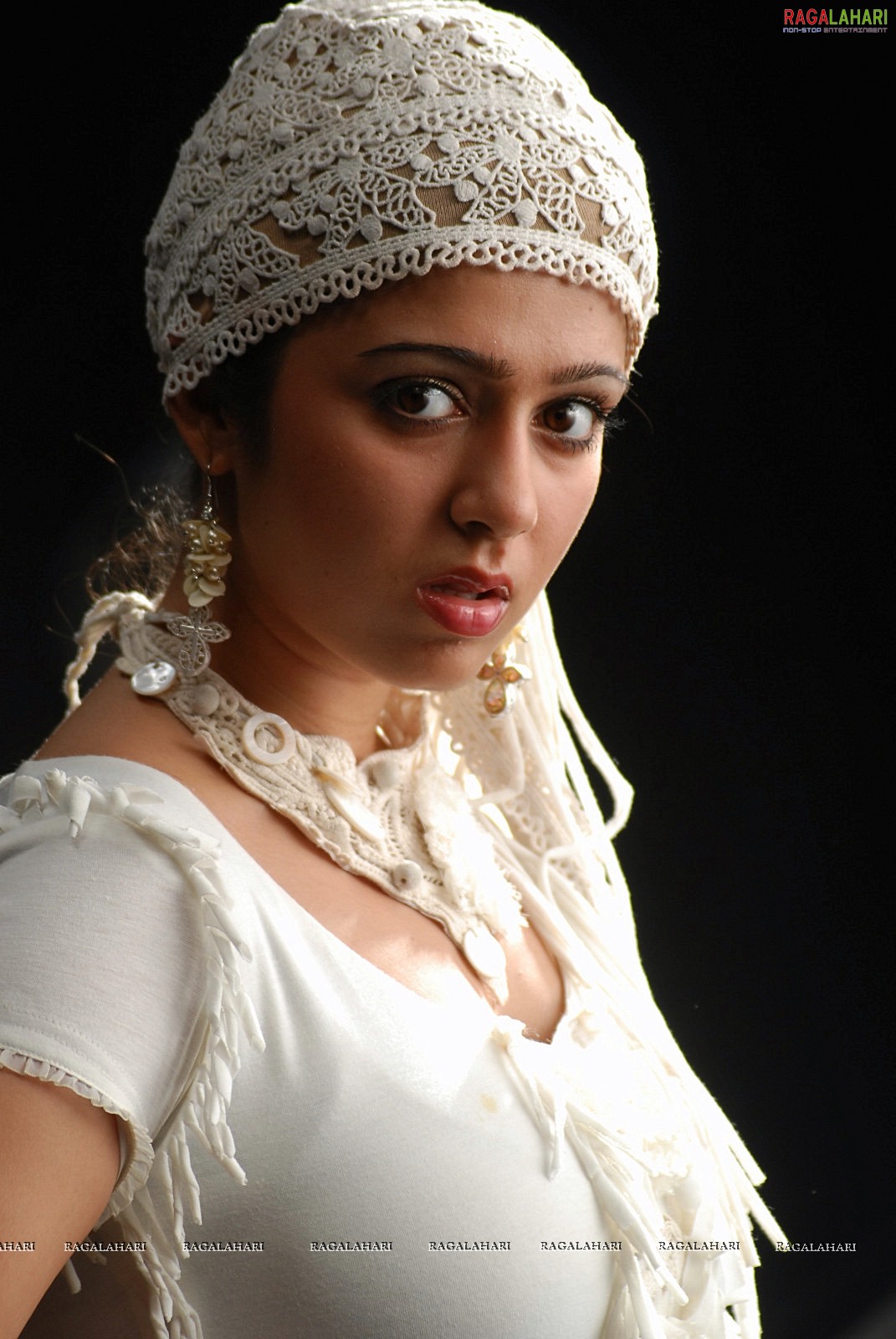 Charmi in White Dress Photos, Charmi in Mangala