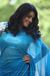 Tashu Kaushik in Blue Saree