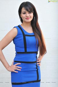 Saloni in Short Blue Dress