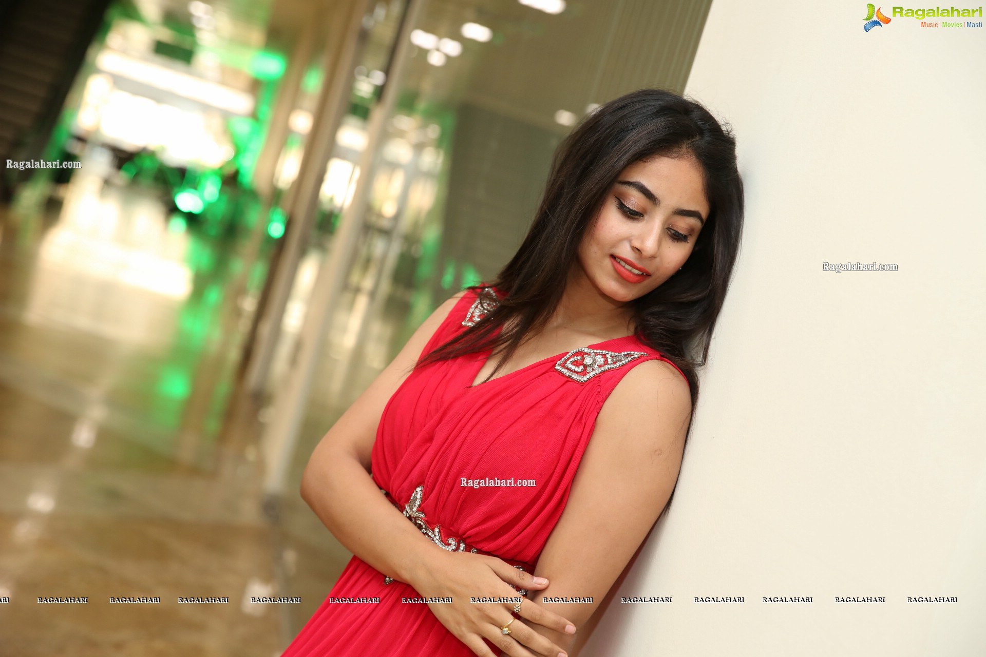 Honey Chowdary in Red Maxi Dress, HD Photo Gallery