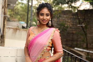 Honey Chowdary in Pink and Green Lehenga Choli