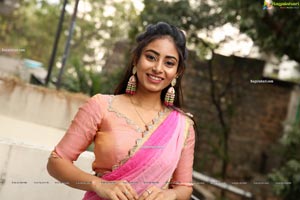 Honey Chowdary in Pink and Green Lehenga Choli