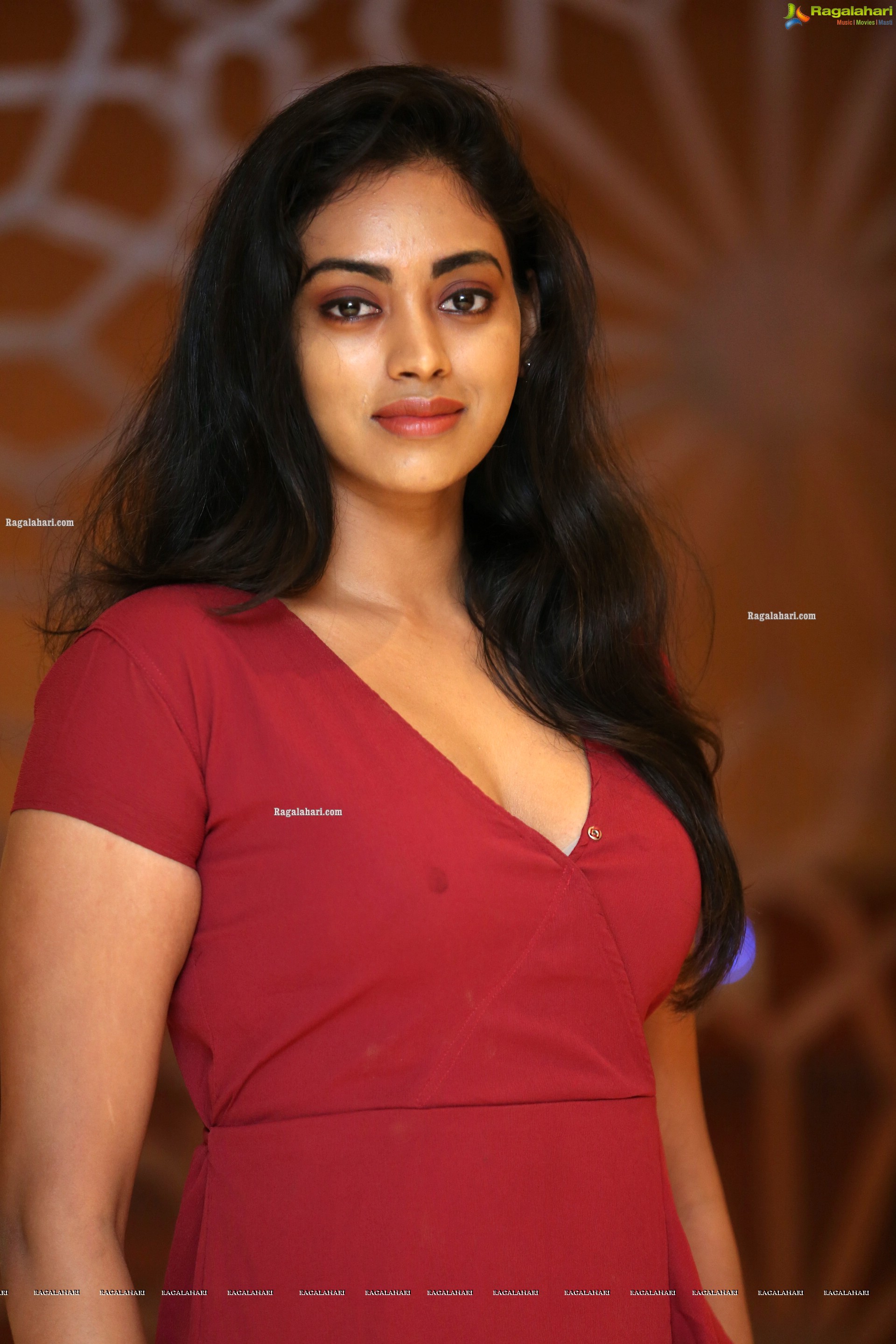 Kamakshi Bhaskarla In Maroon Frill Dress, HD Photo Gallery