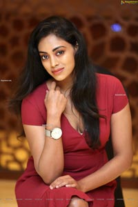 Kamakshi Bhaskarla In Maroon Frill Dress