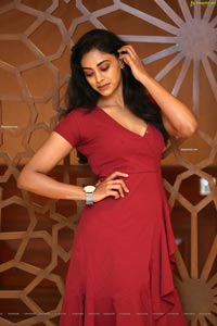 Kamakshi Bhaskarla In Maroon Frill Dress