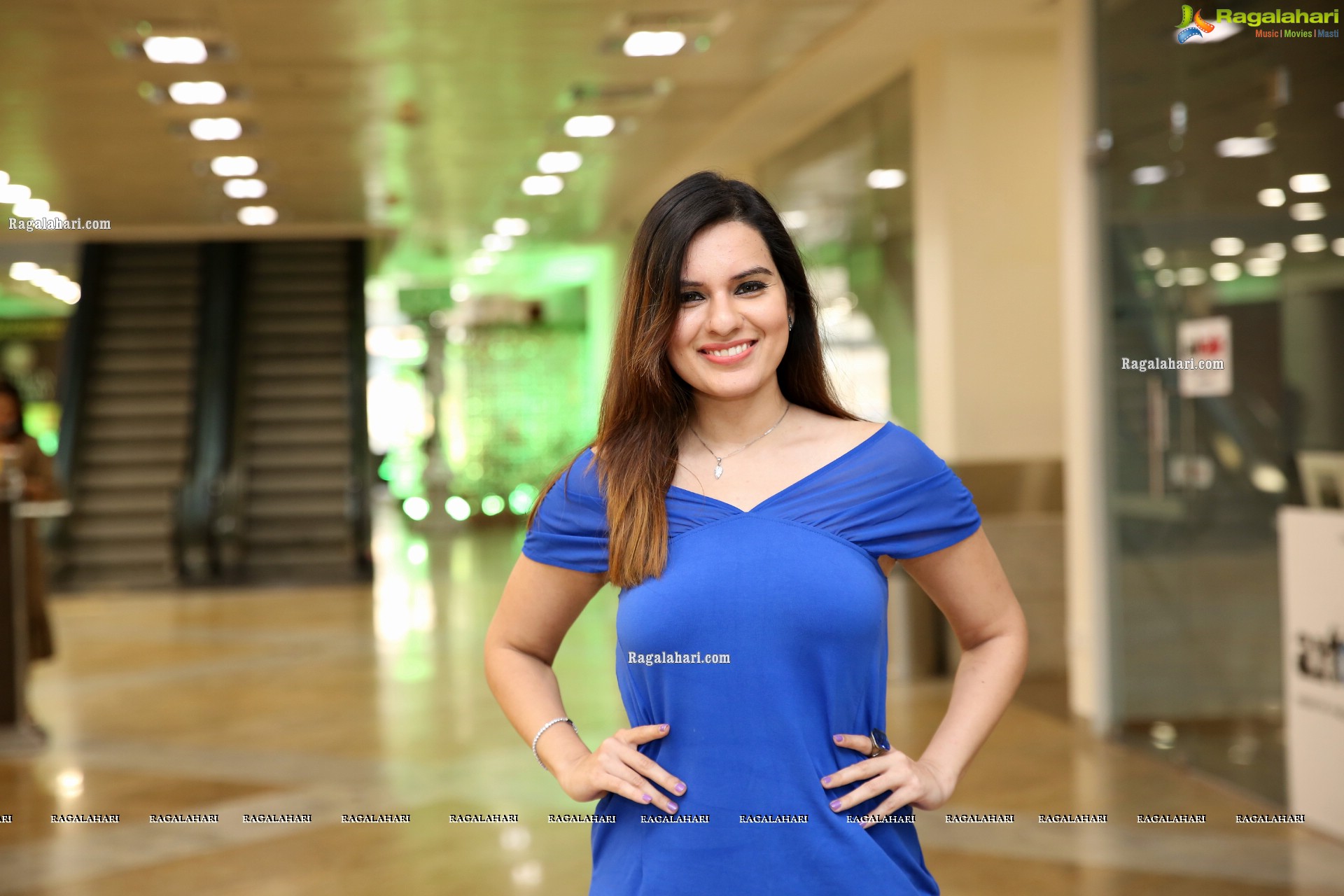 Karnica Karda in Royal Blue Dress, HD Photo Gallery