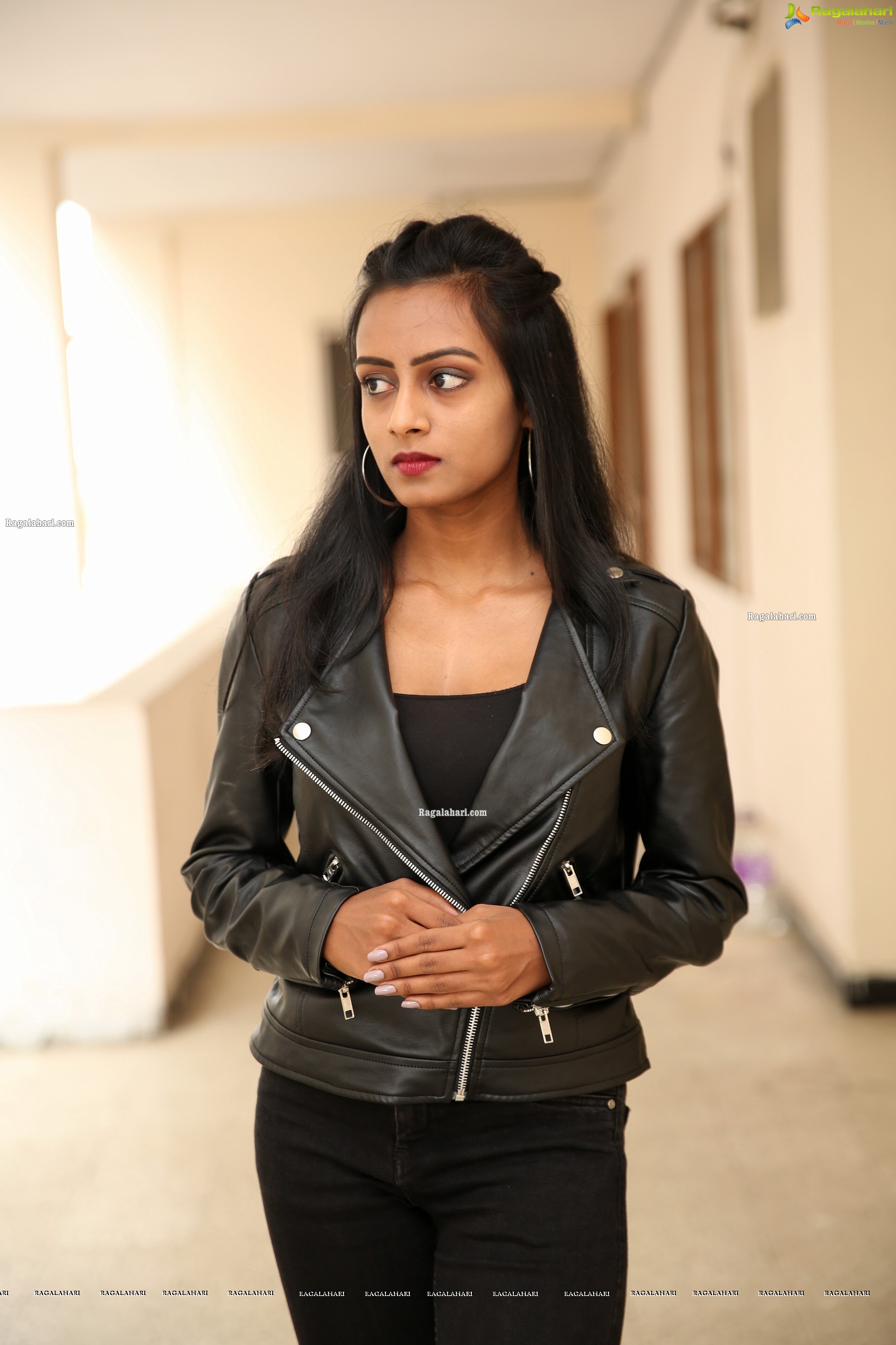 Lucky Lakshmi in Black Leather Jacket, HD Photo Gallery