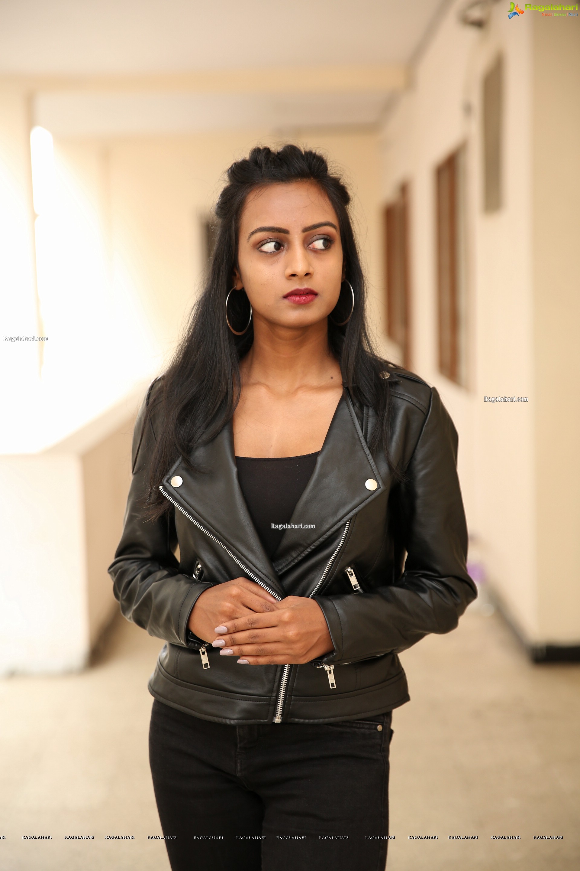 Lucky Lakshmi in Black Leather Jacket, HD Photo Gallery