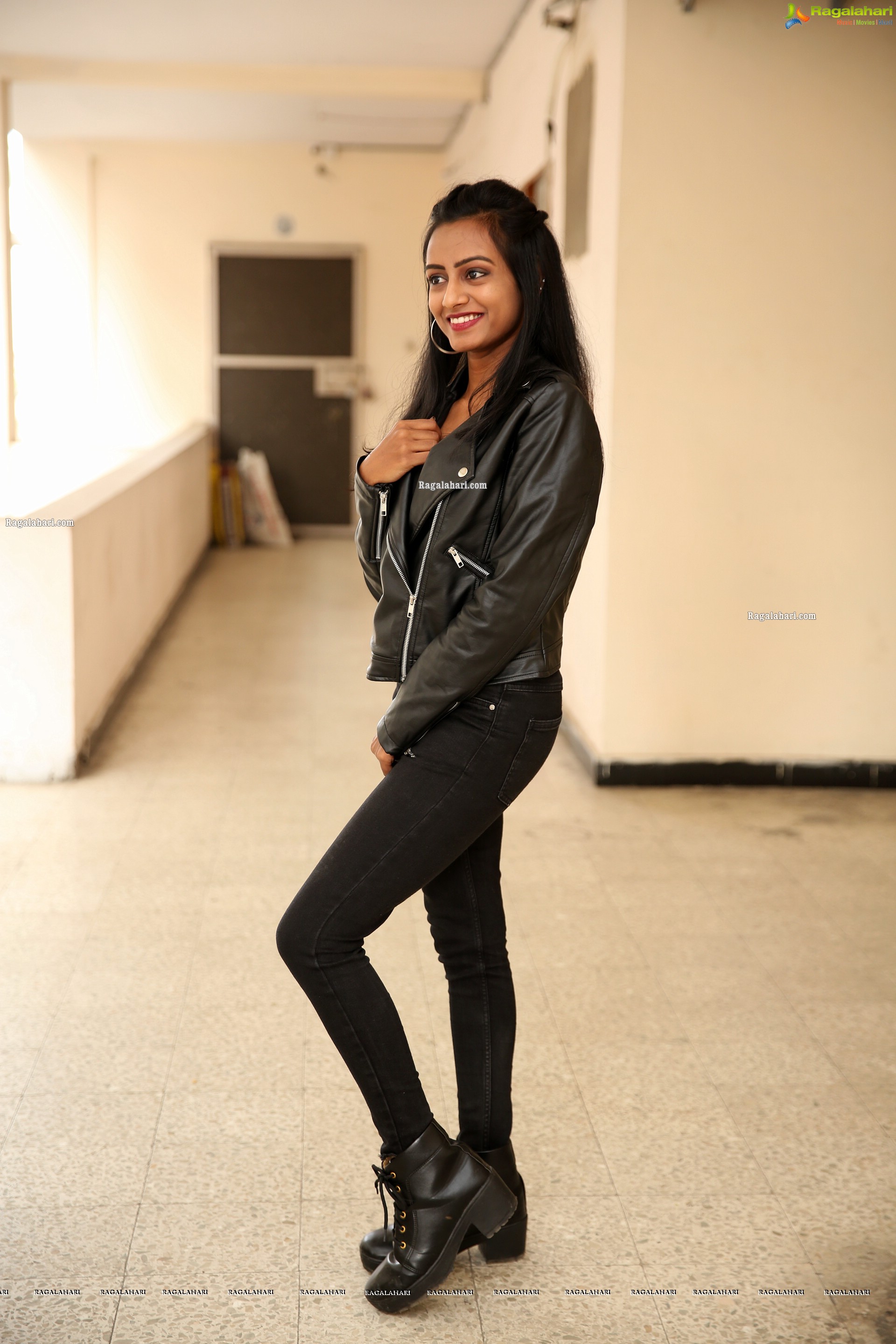 Lucky Lakshmi in Black Leather Jacket, HD Photo Gallery