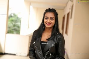 Lucky Lakshmi in Black Leather Jacket