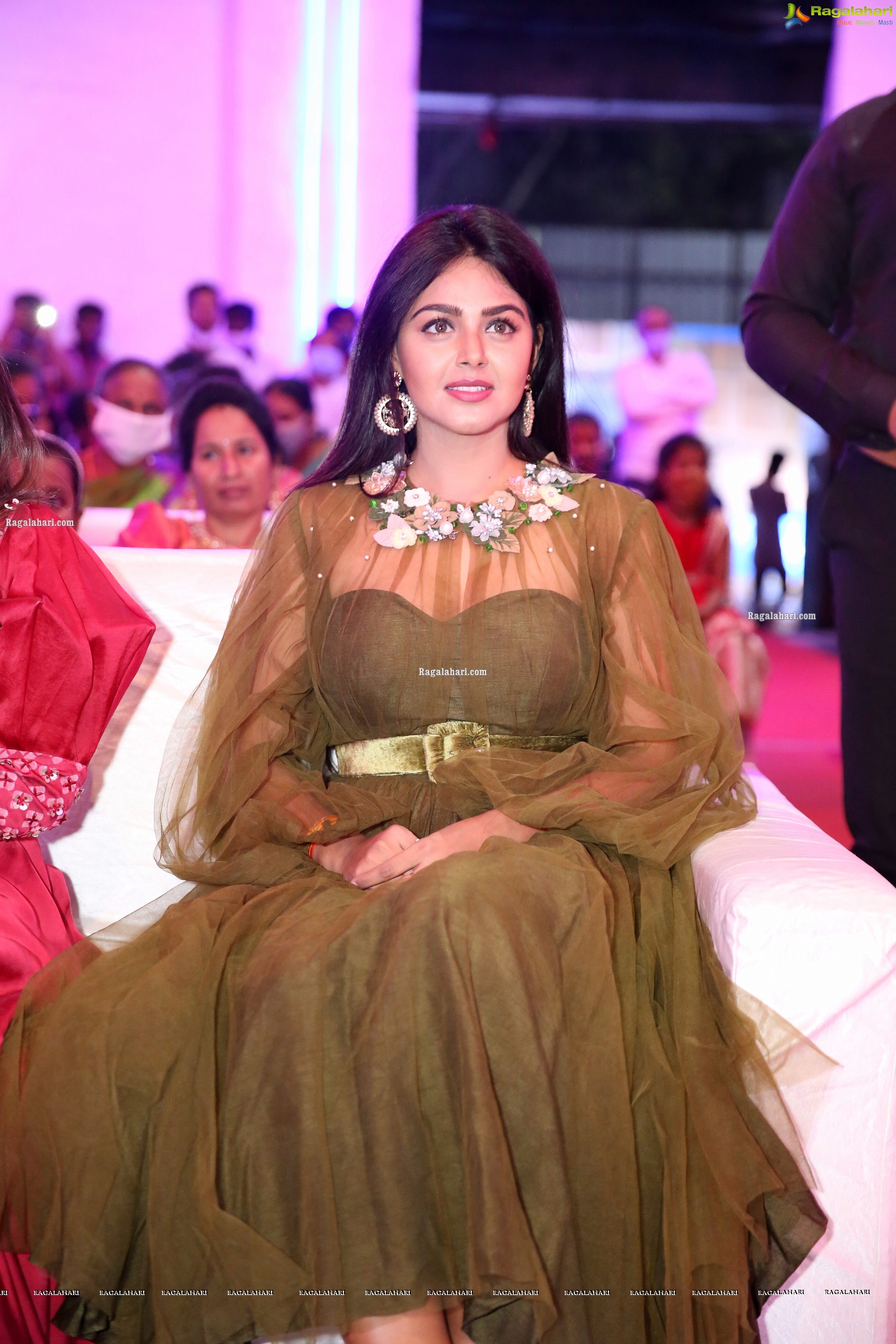 Monal Gajjar at Alludu Adhurs Movie Pre-Release Event, HD Photo Gallery