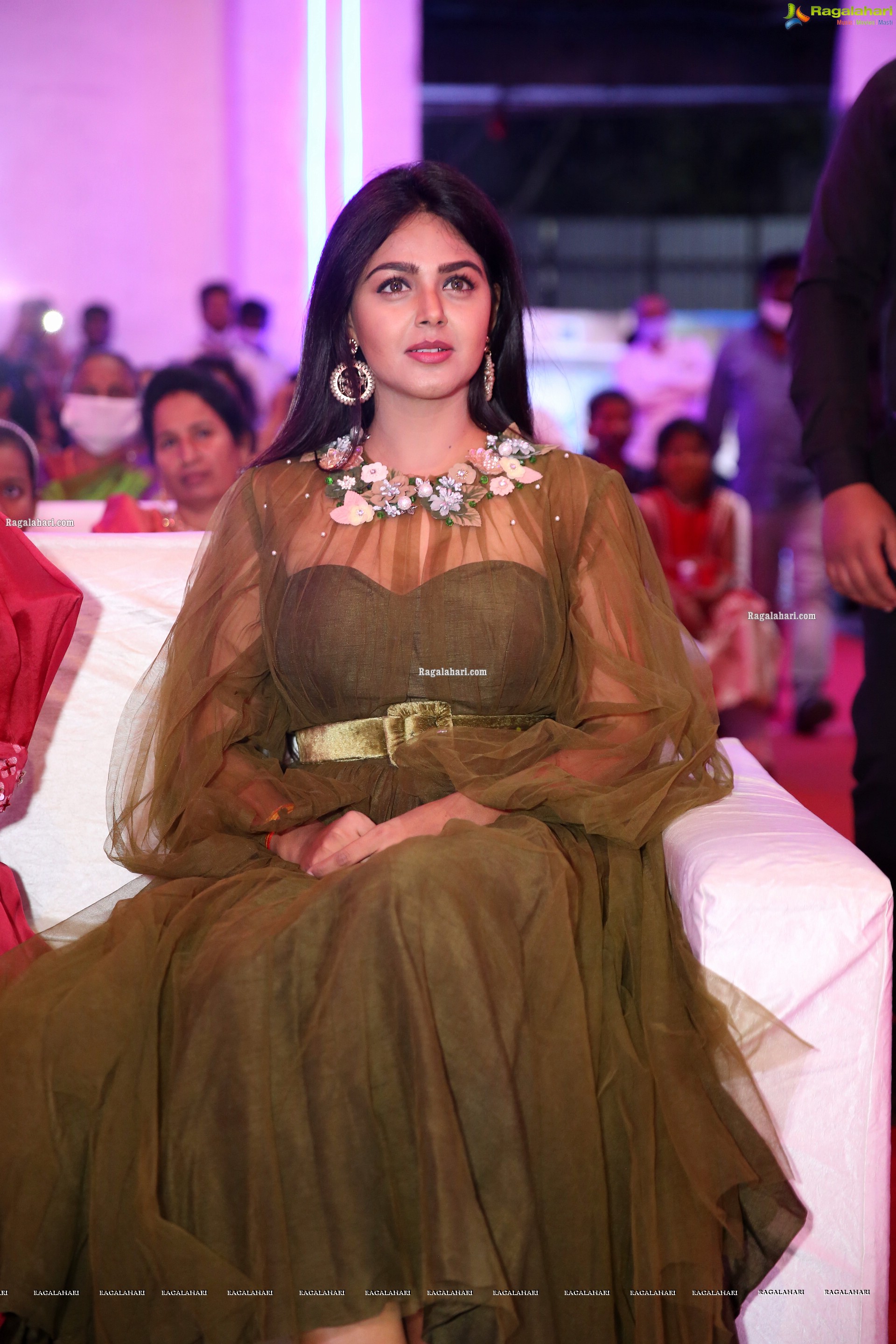 Monal Gajjar at Alludu Adhurs Movie Pre-Release Event, HD Photo Gallery