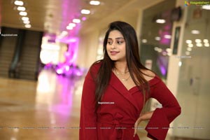 Shravani Varma in Maroon Off Shoulder Dress