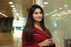 Shravani Varma in Maroon Off Shoulder Dress