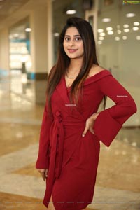 Shravani Varma in Maroon Off Shoulder Dress