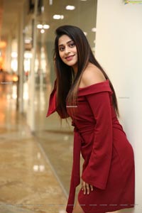 Shravani Varma in Maroon Off Shoulder Dress