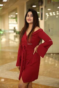 Shravani Varma in Maroon Off Shoulder Dress